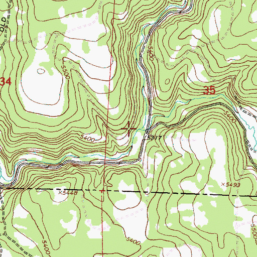 Topographic Map of Toggle Creek, OR