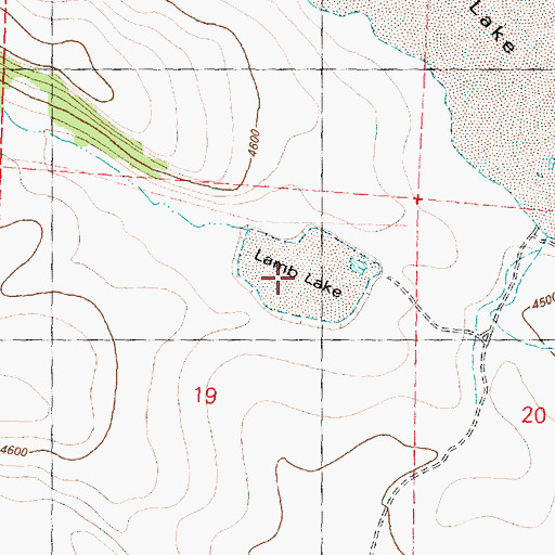 Topographic Map of Lamb Lake, OR