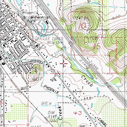 Topographic Map of Anderson Creek, OR