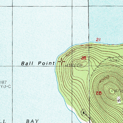 Topographic Map of Ball Point, OR