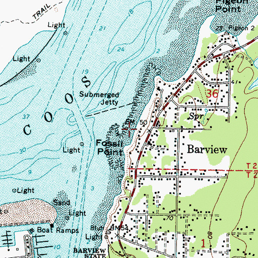 Topographic Map of Barview, OR