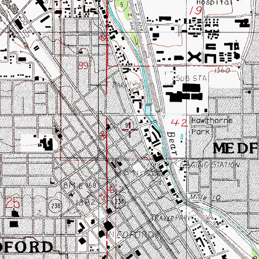 Topographic Map of Bear Creek Park, OR