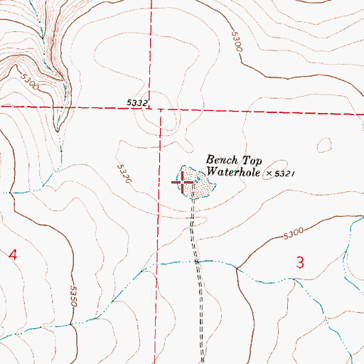 Topographic Map of Bench Top Waterhole, OR