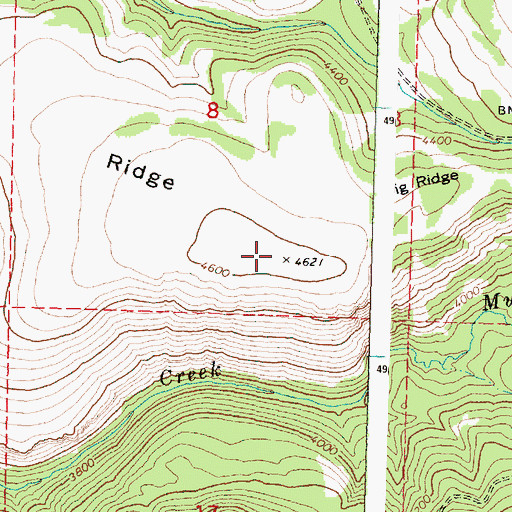 Topographic Map of Big Ridge, OR
