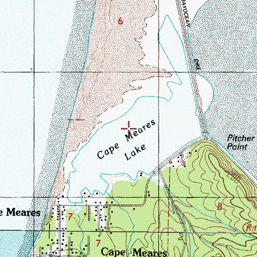 Topographic Map of Cape Meares Lake, OR