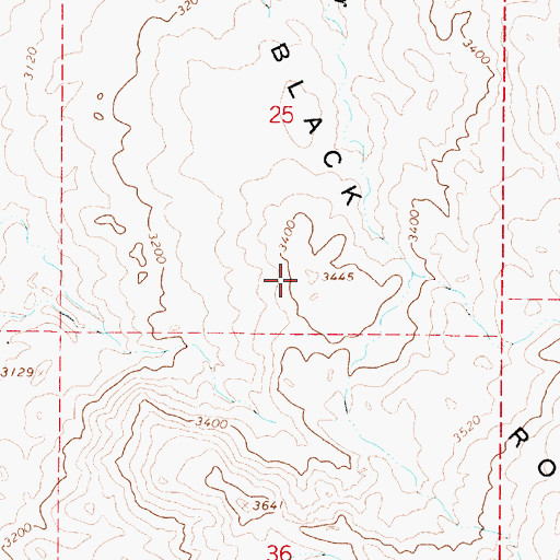 Topographic Map of Black Rocks, OR