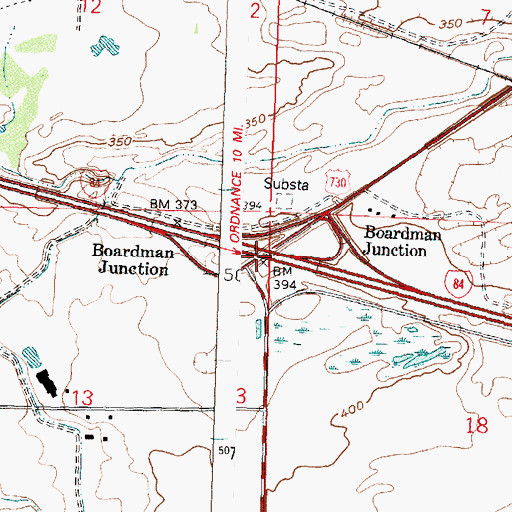 Topographic Map of Boardman Junction, OR