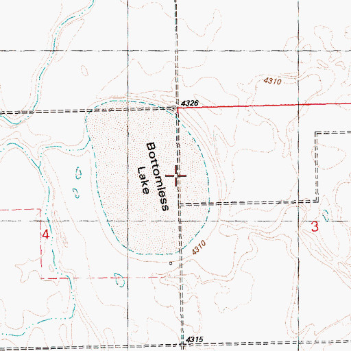 Topographic Map of Bottomless Lake, OR
