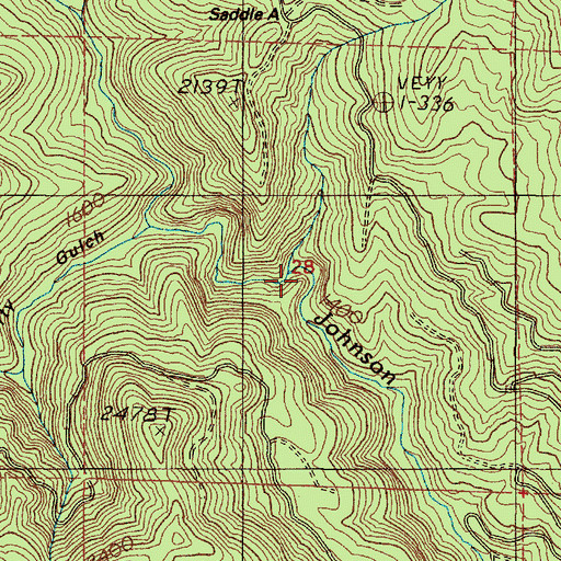 Topographic Map of Boulder Creek, OR