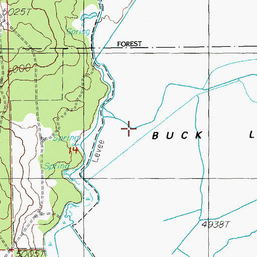 Topographic Map of Buck Lake, OR