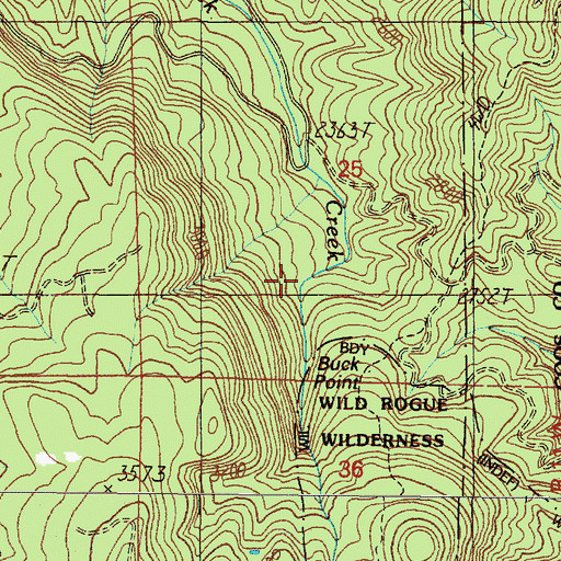 Topographic Map of Buck Point, OR