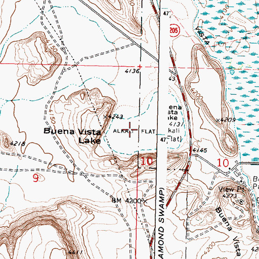 Topographic Map of Buena Vista Lake, OR