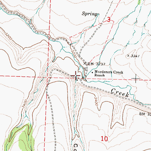 Topographic Map of Cabin Creek, OR