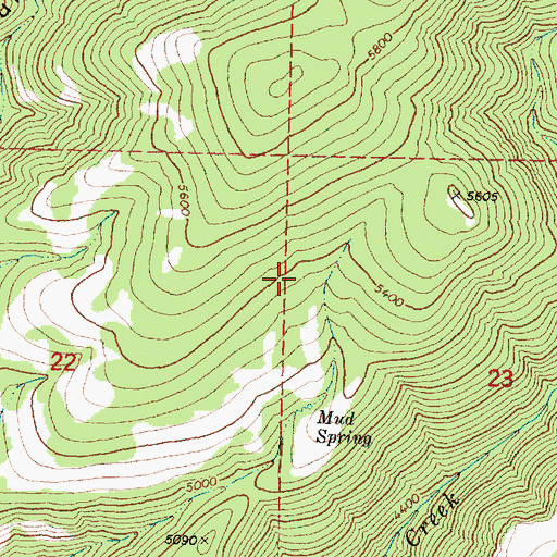 Topographic Map of Cabin Creek Trail, OR