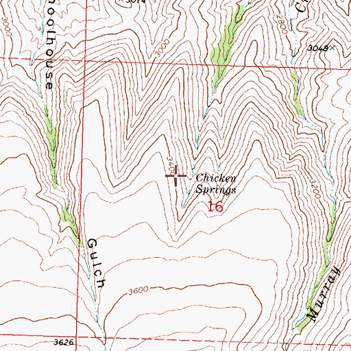Topographic Map of Chicken Springs, OR