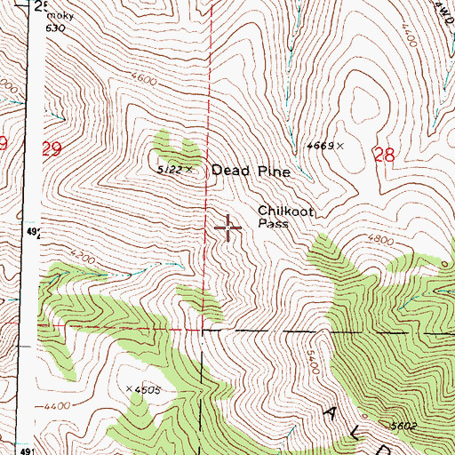 Topographic Map of Chilkoot Pass, OR