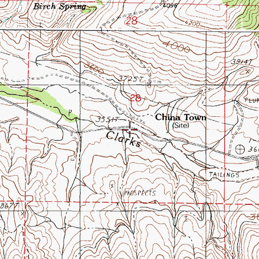Topographic Map of China Town, OR