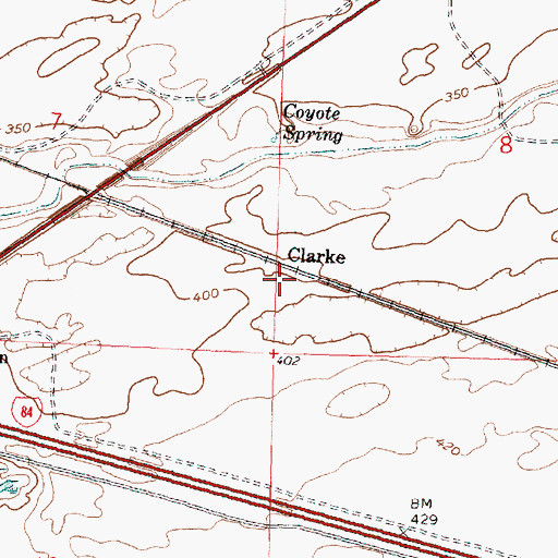 Topographic Map of Clarke, OR