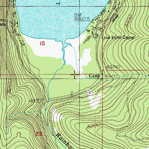 Topographic Map of Cold Creek, OR
