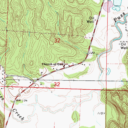 Topographic Map of Church of God, AL
