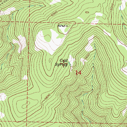 Topographic Map of Cold Spring, OR