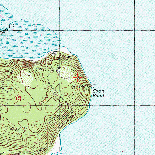 Topographic Map of Coon Point, OR