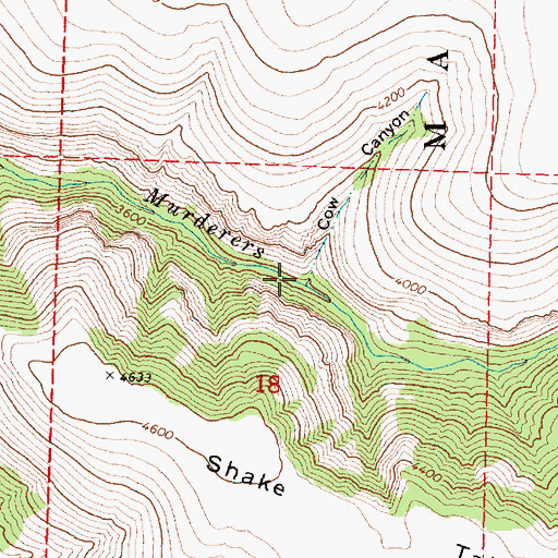 Topographic Map of Cow Canyon, OR
