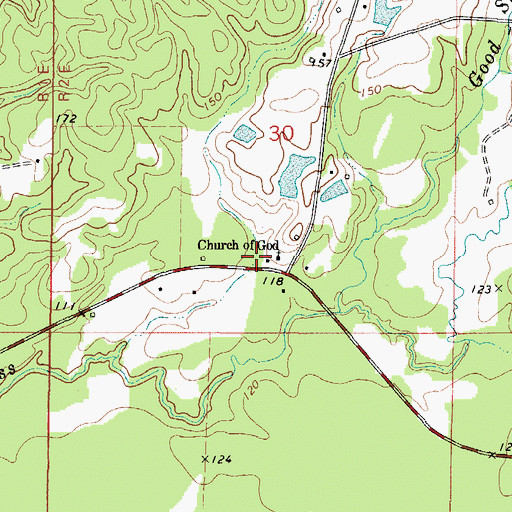 Topographic Map of Church of God, AL