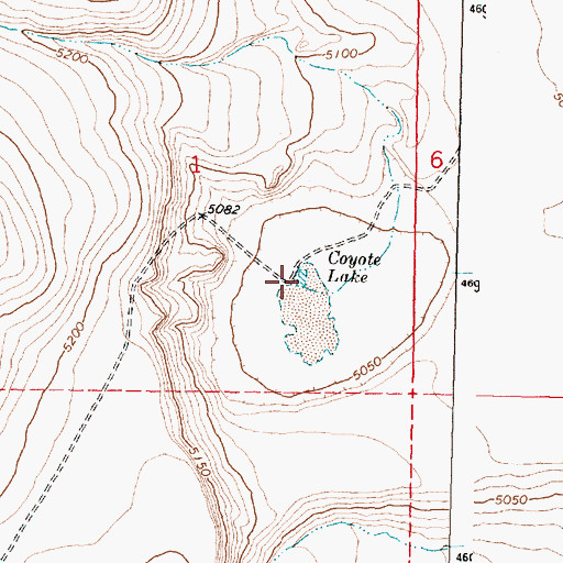 Topographic Map of Coyote Lake, OR