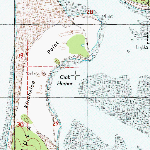 Topographic Map of Crab Harbor, OR