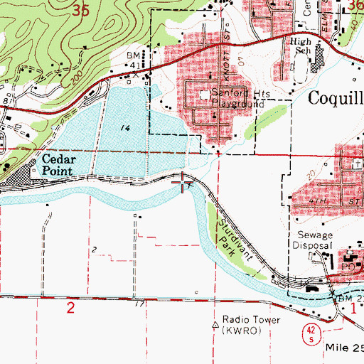 Topographic Map of Cunningham Creek, OR