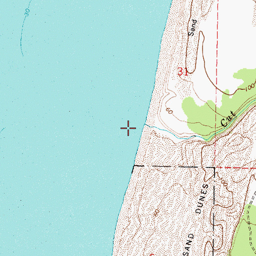Topographic Map of Cut Creek, OR