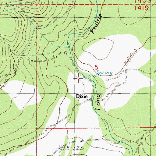 Topographic Map of Dixie (historical), OR
