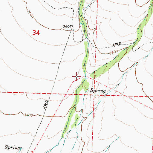 Topographic Map of Dry Cabin Creek, OR