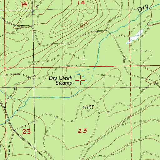 Topographic Map of Dry Creek, OR