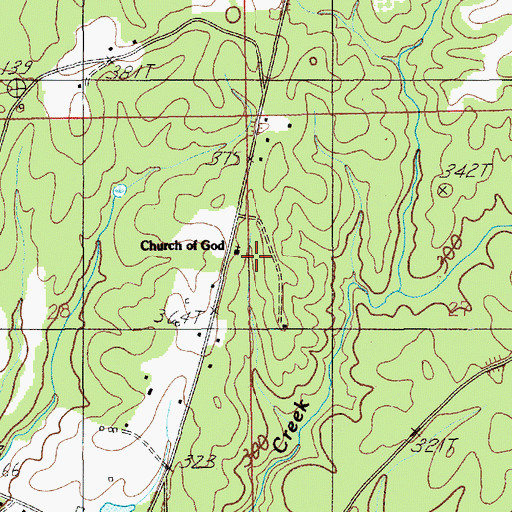 Topographic Map of Church of God, AL