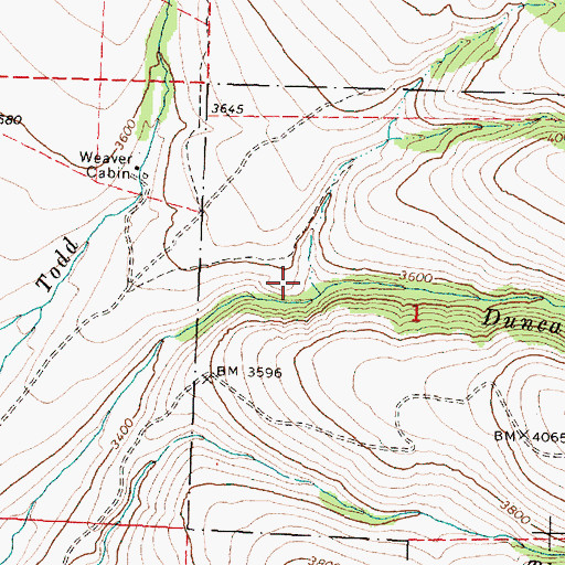 Topographic Map of Dry Duncan Creek, OR