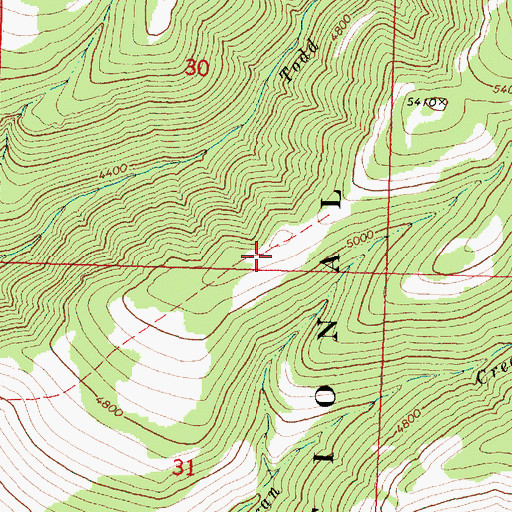 Topographic Map of Dry Duncan Creek Trail, OR
