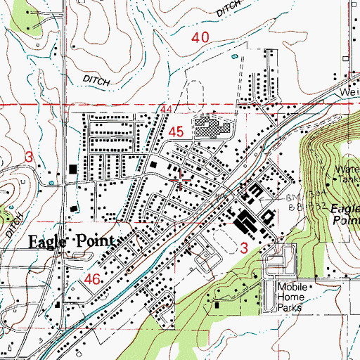 Topographic Map of Eagle Point, OR