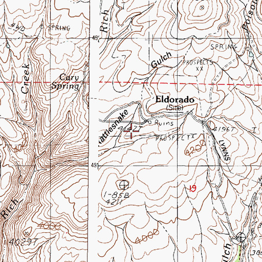 Topographic Map of Eldorado, OR
