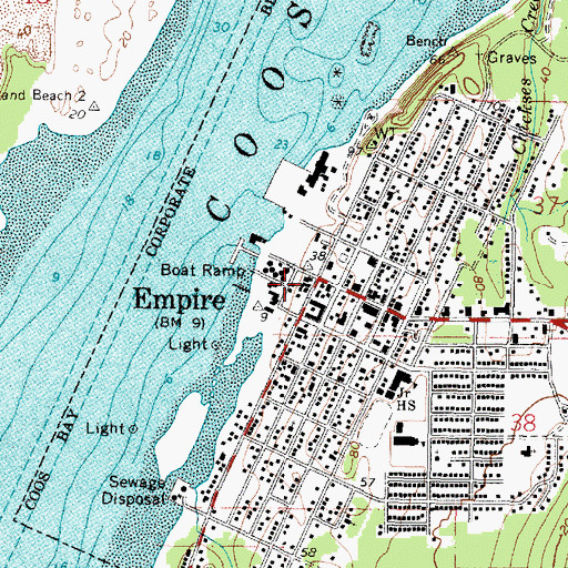 Topographic Map of Empire, OR