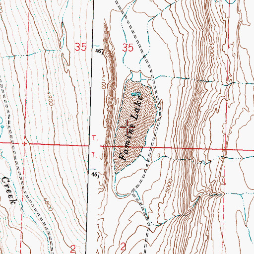 Topographic Map of Famine Lake, OR