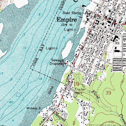Topographic Map of First Creek, OR