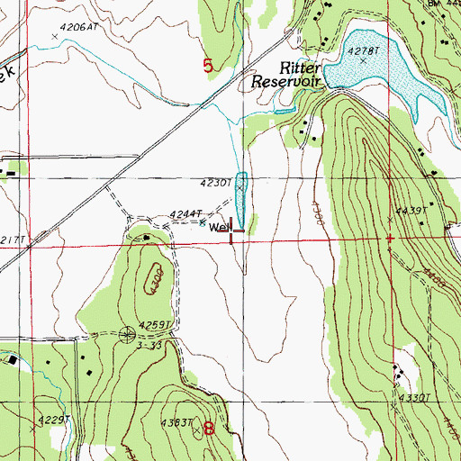 Topographic Map of Fisher Creek, OR