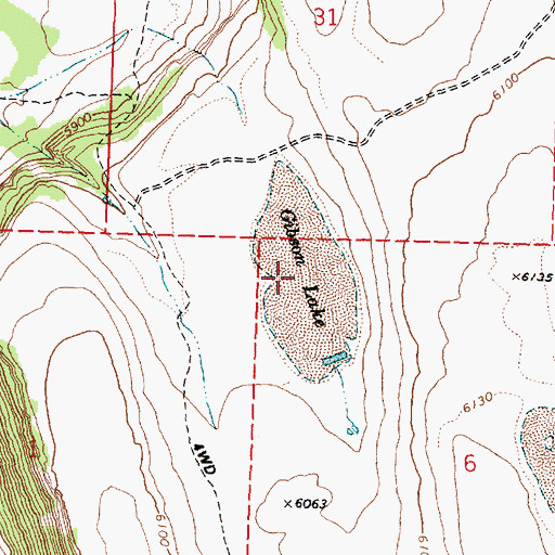 Topographic Map of Gibson Lake, OR