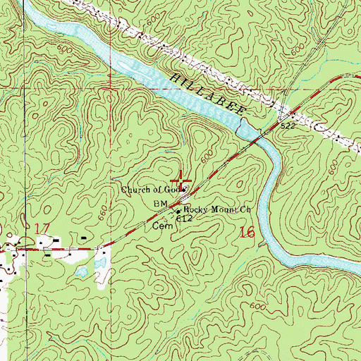 Topographic Map of Church of God, AL