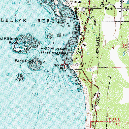 Topographic Map of Gravel Point, OR