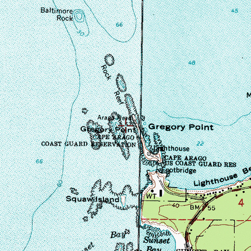 Topographic Map of Gregory Point, OR