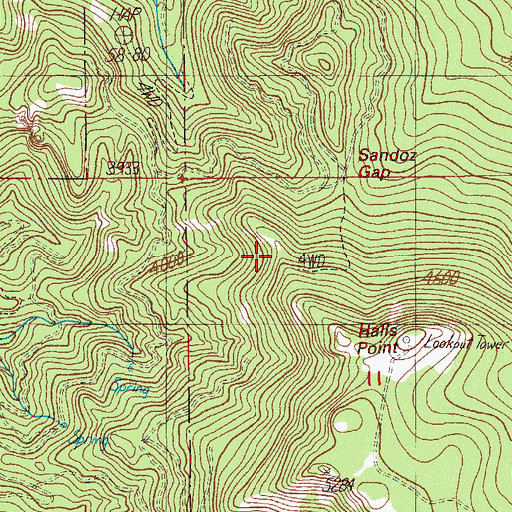 Topographic Map of Halls Point, OR