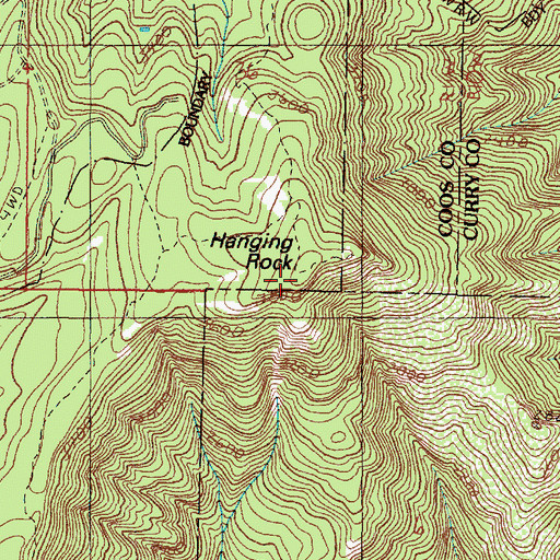 Topographic Map of Hanging Rock, OR